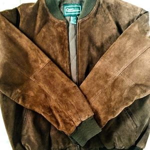 Croft & Barrow Women's Large Suede Leather Jacket Brown